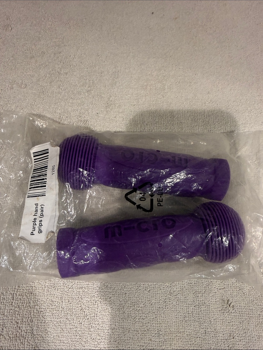 Purple Ribbed Scooter Handlebar Grips (Pair)